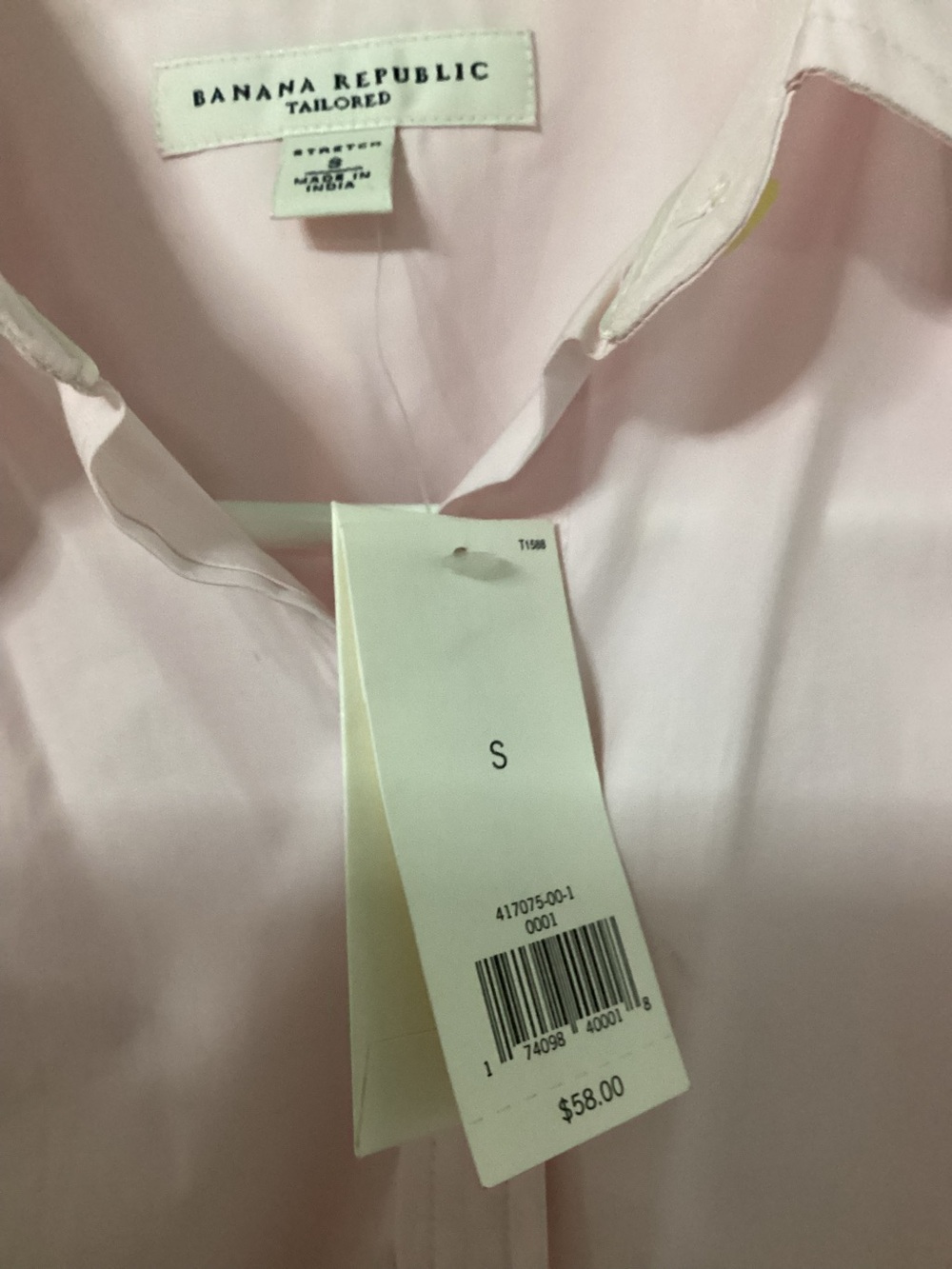 Banana Republic Tailored Woman’s Dress Shirt - Pale Pink